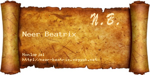 Neer Beatrix névjegykártya